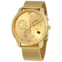 Movado Bold Thin Chronograph Quartz Gold Dial Mens Watch