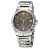 Movado Quartz Grey Sunray Dial Mens Watch
