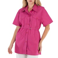 Our Legacy Ladies Cerise Cotton Ripstop Backless Army Shirt
