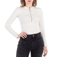 Rabanne Paco Lace-Up Long Sleeves Top