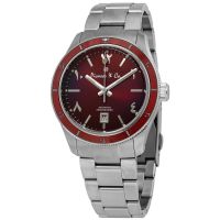 Picasso And Co Automatic Red Dial Stainless Steel Mens Watch