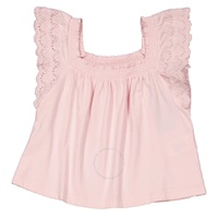 Polo Ralph Lauren Girls Hint Of Pink Eyelet-Embroidered Cotton Jersey Top