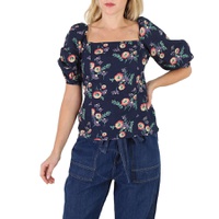 Polo Ralph Lauren Ladies Floral Print Linen Puff Sleeve Blouse