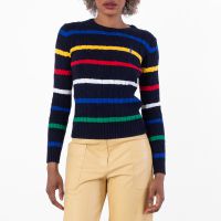 Polo Ralph Lauren Striped Cable-Knit Cotton Sweater
