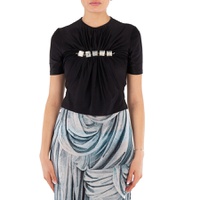 Rabanne Gem-Embellished Draped-Effect Haut Top