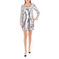 Rabanne Ladies Grey Paillette Mini Dress