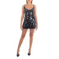 Rabanne Ladies Transparent Circle Disc Minidress