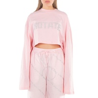 Rotate Ladies Almond Blossom Sequin Embroidered Crop Top