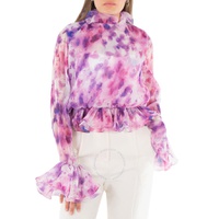 Rotate Ladies Optic Buttercup/Peach Chiffon Ruffle Top
