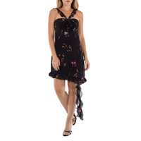 Rotate Light Assymetric Floral Print Mini Dress