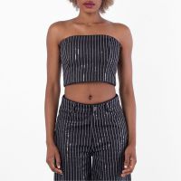 Rotate Sequin Twill Crop Top