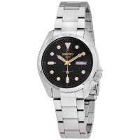 Seiko 5 Automatic Black Dial Stainless Steel Mens Watch