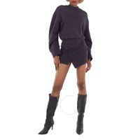The Attico Ivory Mini Sweater Dress In Dark Violet Fade