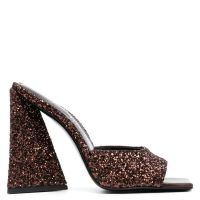 The Attico Ladies Brown Sequins Devon 115 mm Mule