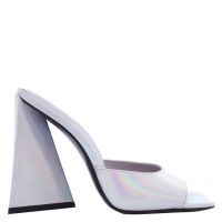 The Attico Ladies Holographic Silver Devon Mules