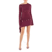 The Attico Studded Asymmetric Convertible Round Neck Dress