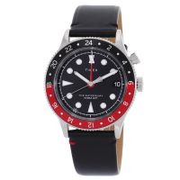 Timex Waterbury Traditional GMT Quartz Black Dial Coke Bezel Mens Watch TW2W22800