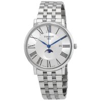 Tissot Carson Moon Phase Quartz Silver Dial Mens Watch