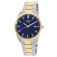 Tissot PR 100 Quartz Blue Dial Two-Tone Mens Watch