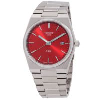 Tissot PRX Quartz Red Dial Mens Watch