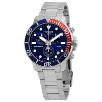 Tissot Seastar Chronograph Quartz Blue Dial Pepsi Bezel Mens Watch