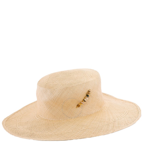 Van Palma Beige Alba Straw Large Brim Sun Hat
