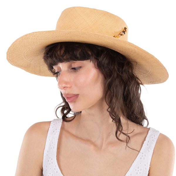 Van Palma Beige Alba Straw Large Brim Sun Hat