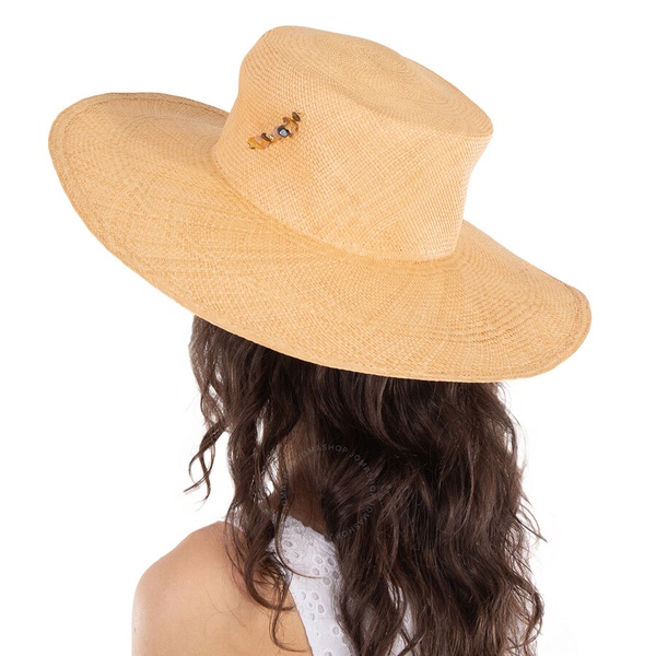 Van Palma Beige Alba Straw Large Brim Sun Hat