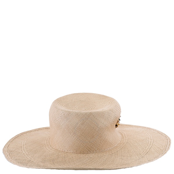 Van Palma Beige Alba Straw Large Brim Sun Hat