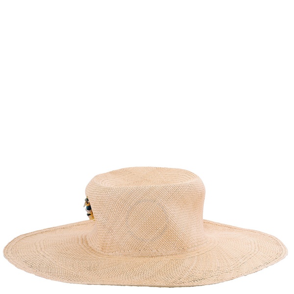 Van Palma Beige Alba Straw Large Brim Sun Hat