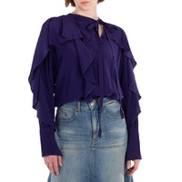 Victoria Beckham Tie Detail Ruffle Blouse