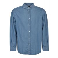 Brunello Cucinelli Curved Hem Buttoned Denim Shirt