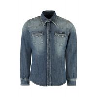 Dolce & Gabbana Collared Button-Up Denim Shirt
