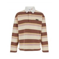 Maison Kitsune Striped LS Oversize Polo Shirt