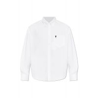 AMI Logo Embroidered Long-Sleeve Shirt