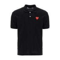 Comme des Garcons Play Logo Patch Short Sleeved Polo Shirt