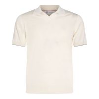 Brunello Cucinelli Short Sleeved Ribbed Polo Shirt