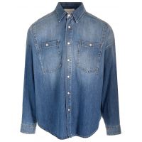 Alexander McQueen Dart-Detailed Long Sleeved Denim Shirt