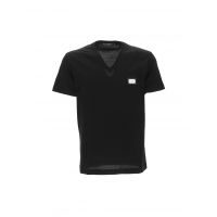 Dolce & Gabbana Logo Patch V-Neck T-Shirt