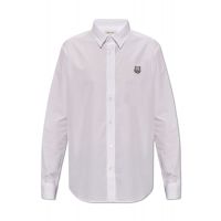 Maison Kitsune Fox Patch Curved Hem Shirt