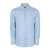 Brunello Cucinelli Curved Hem Buttoned Denim Shirt