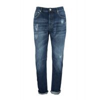 Brunello Cucinelli Logo Patch Distressed Jeans