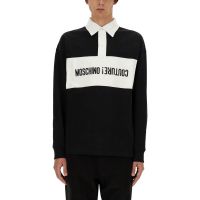 Moschino Button Detailed Long-Sleeved Polo Shirt