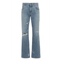 Dolce & Gabbana Distressed Straight Leg Jeans