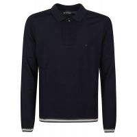 Emporio Armani Logo Embroidered Zip Detailed Polo Shirt