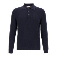 Brunello Cucinelli Long Sleeved Ribbed Polo Shirt