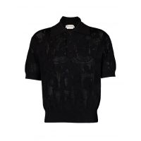 Alexander McQueen Open-Knit Short Sleeved Polo Shirt