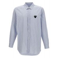 Comme des Garcons Play Logo Patch Striped Shirt