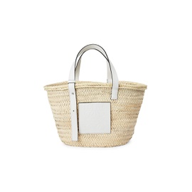 로에베 Loewe Leather-Trimmed Basket Bag 0400012219771_NATURALWHITE