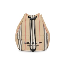 버버리 Burberry Phoebe Icon Stripe Drawstring Bucket Bag 0400012314445_BEIGE